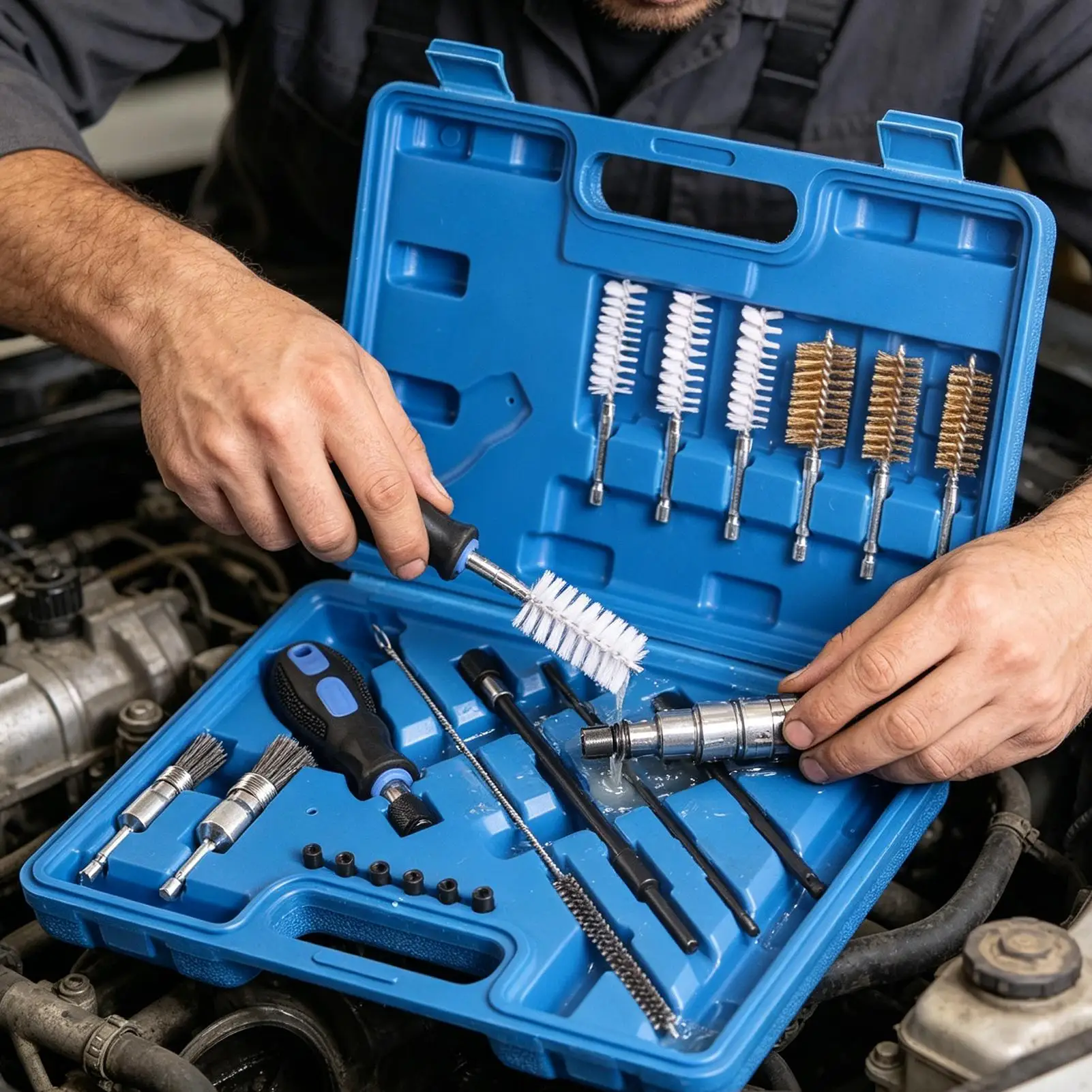 

Injector Cleaner Engine Carbon Removal Maintenance Brush Professional Injector Cleaning Tool For Automotive Technicians Sedan