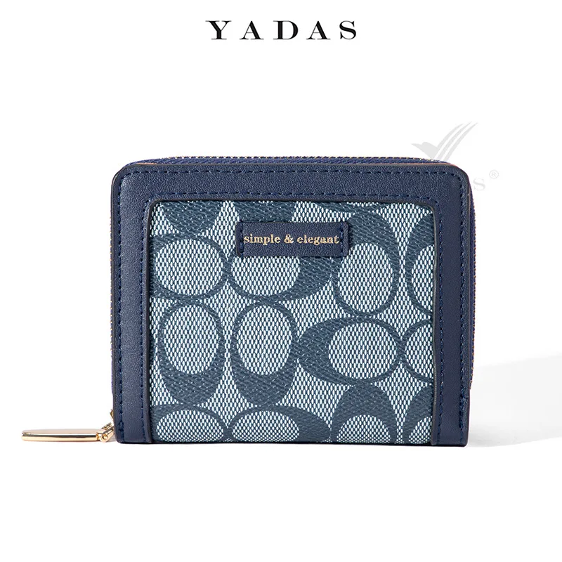 2024 Fashion Women\'s Short Wallets New Print Wallet Lady Zipper Mini Two Off Wallets Card Bag Zero Wallets Square Handheld Bags