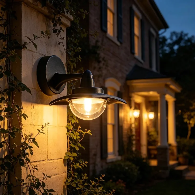 Waterproof Black Outdoor Wall Light with Clear Glass Shade for Porch Patio Garden Exterior Vintage Lighting