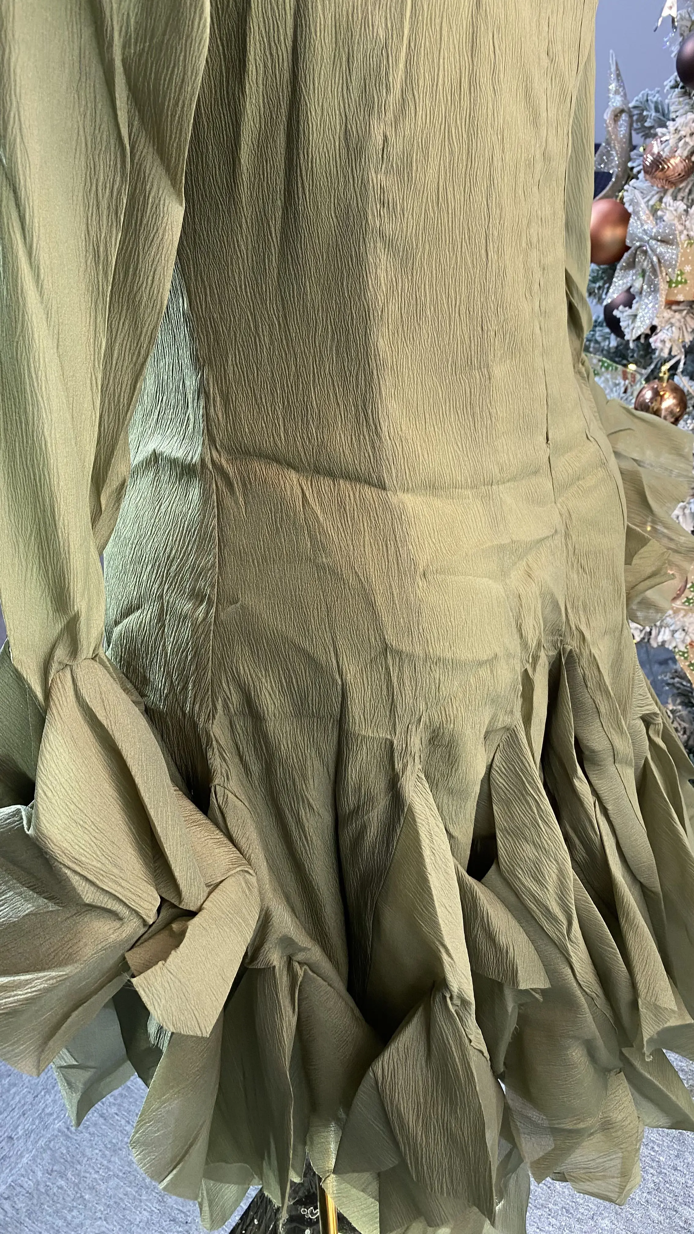 New Fairy-like Round Neck Ruffled Small Sleeve Evening Dress Elegant Women's Casual Dress-GZXX177