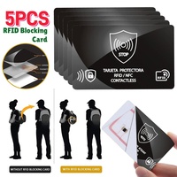 5Pcs RFID Blocking Cards Contactless NFC Debit Credit Card Passport Protector Blocker Smart Anti-theft Protects Wallet Purse