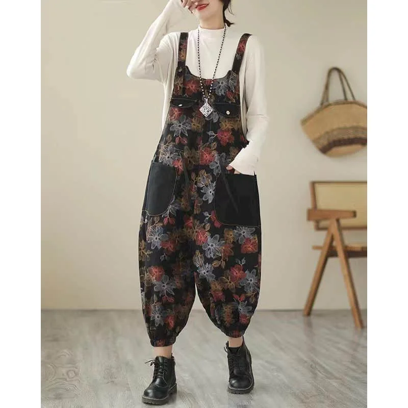 

Denim Jumpsuits for Women Lantern Pants Loose Trousers Cross Pants Oversized Overalls for Women Clothes Korean Style Playsuits