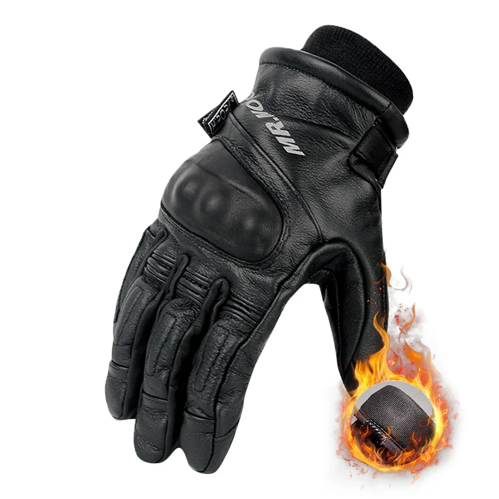 

Winter Motorcycle Gloves Keep Warm Winter Glove Man Leather Waterproof Biker Man Accessories Windbreak Cycling Gear Anti-fall