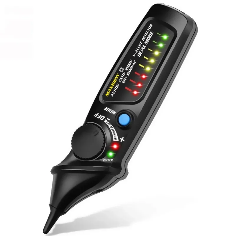 Non-Contact Voltage Detector Tester AVD06 Socket Wall Outlet Live Test Pen Indicator 12~1000V NCV Continuity Test Meter
