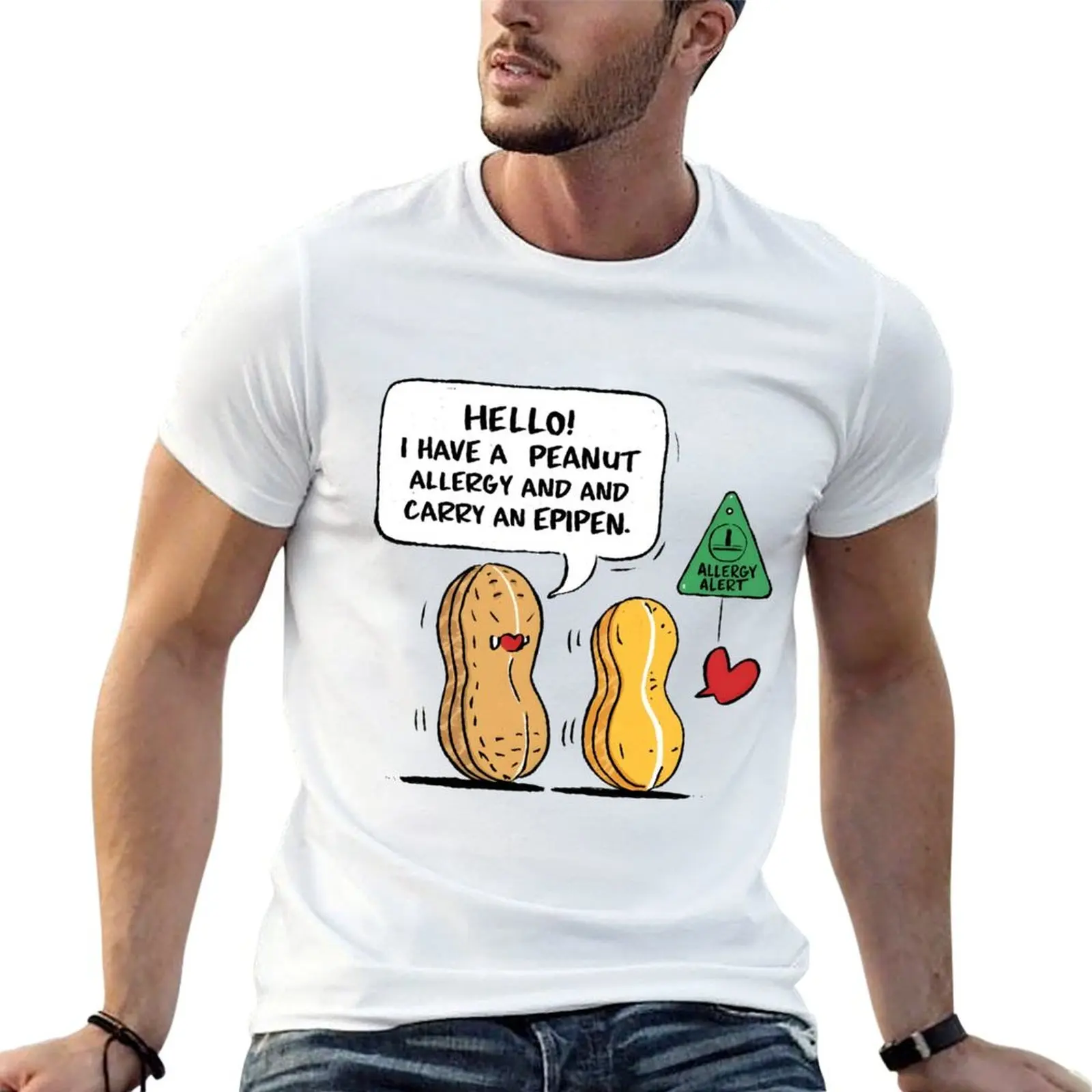 Peanut Allergy Epipen Awareness T-Shirt Plus Size Lightweight Top