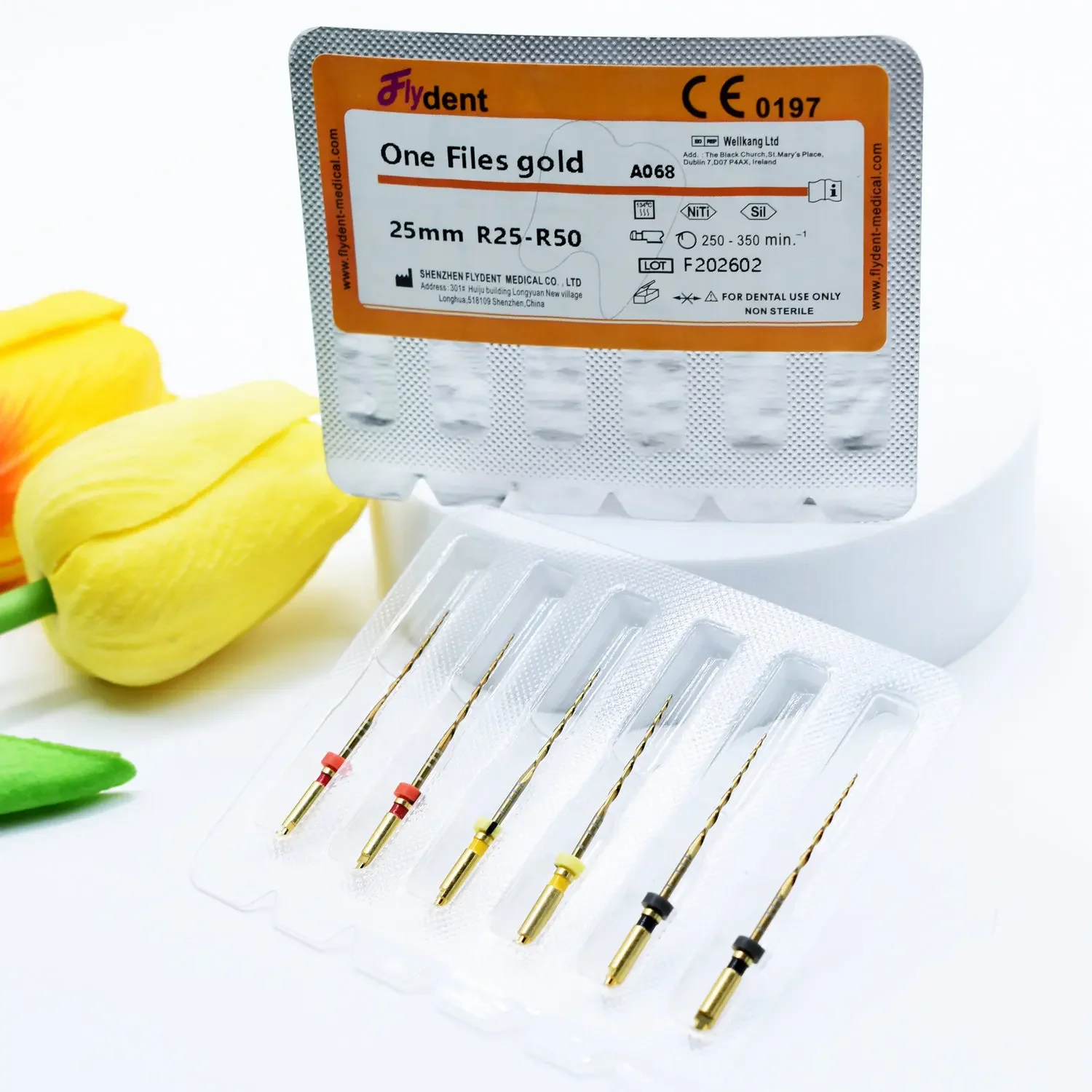 

6Pcs/Pack Dental Instrument Reciprocate Gold Flexible Endo One Files Root Canal NITI Dentist Tool