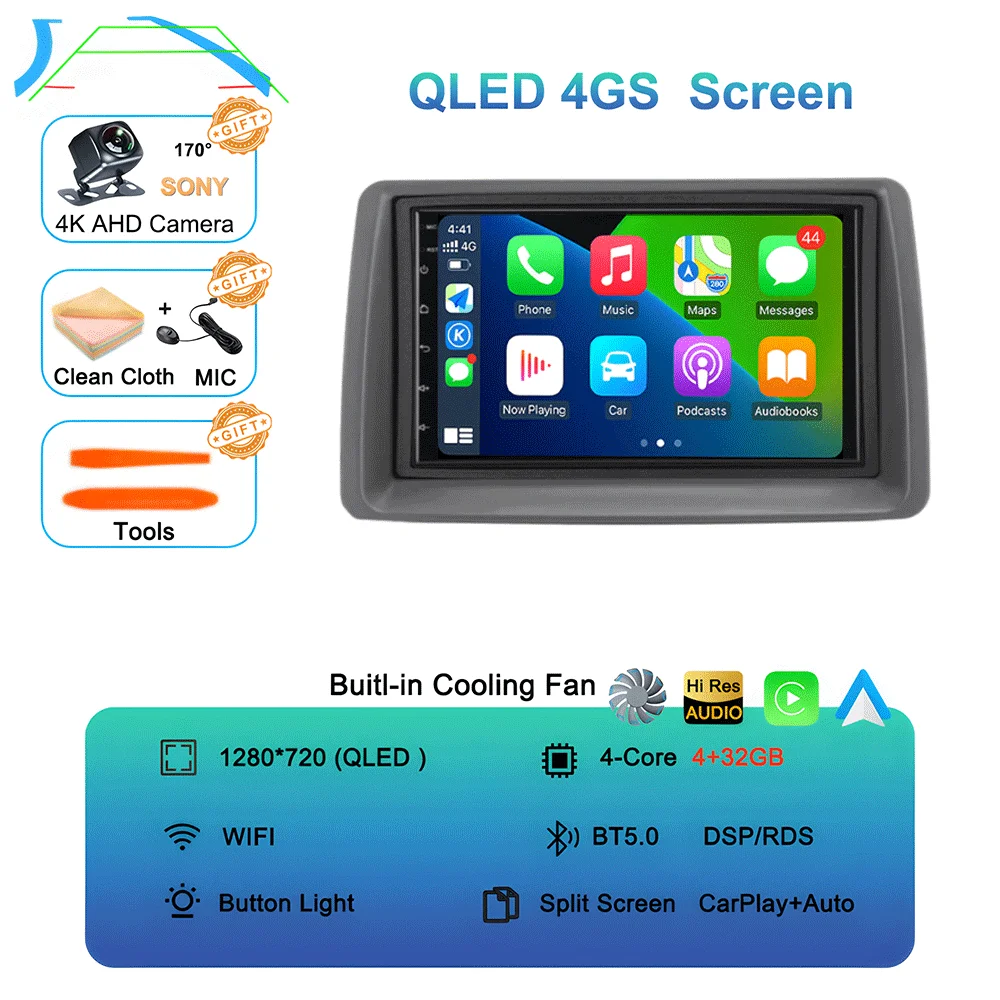 7 inch autoradio Android 16 voor FIAT Panda 2003 2004 2005 2006 2007 - 2012 Stereo Multimedia Speler Navigatie Autoradio Carplay Auto