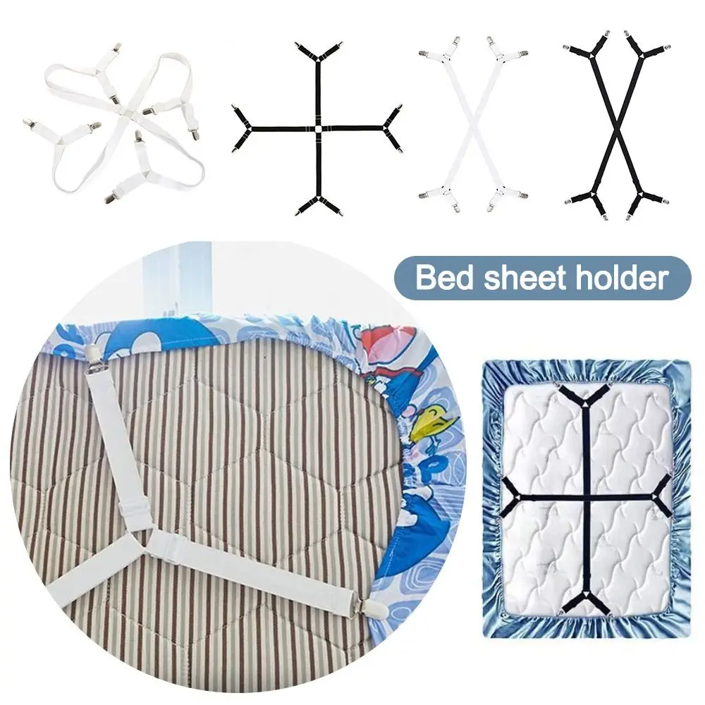 Fasteners Cover 4/8 Clips Bed Sheet Holder Non-Slip Elastic Mattress Clip Adjustable Fixing Strap Grippers Blankets