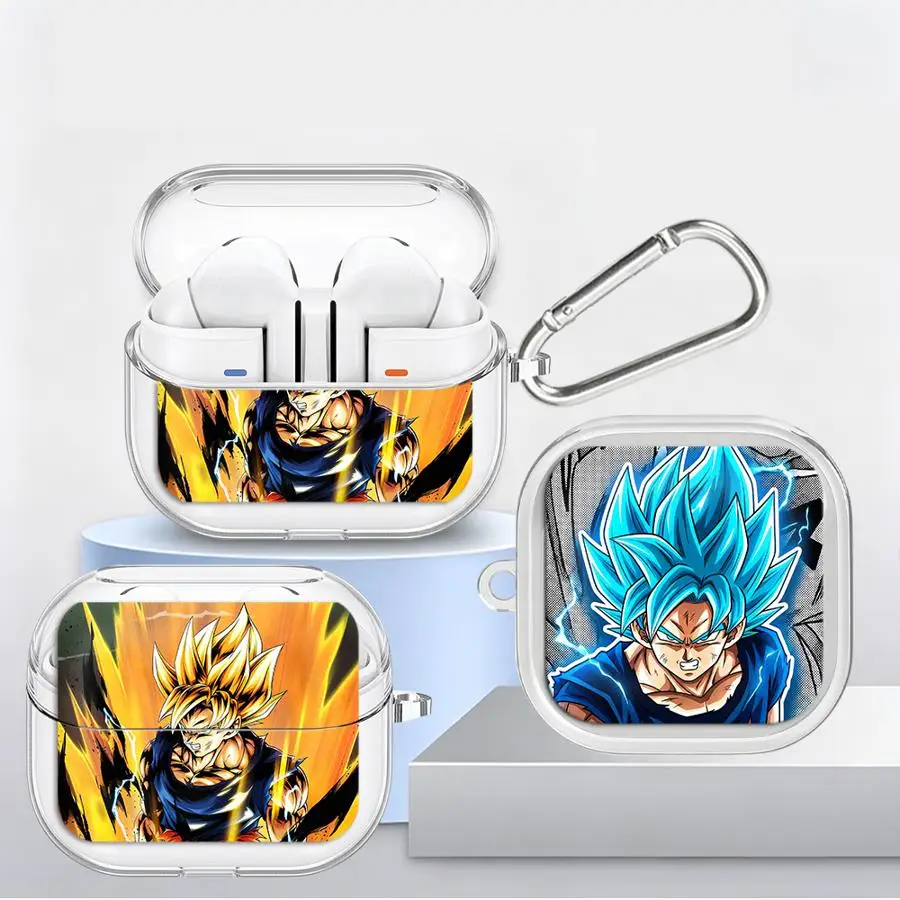 Dragon Balls Vegeta SSB Clear Earphone Cover With Hook Case For Samsung Galaxy Buds Live 2 4 Pro 3 FE 4Pro 2Pro 3Pro