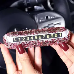 Accessories Colorful Gift Phone Number Card Hideable Sun-resistant Compact Hidden Rhinestone Number Card for Business Gifts Car