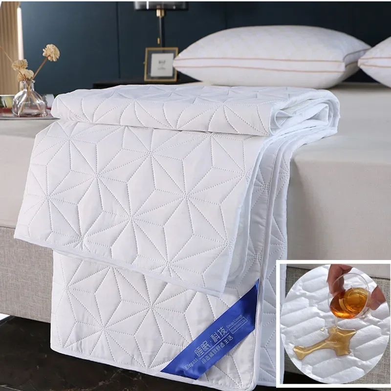Sandwich Cotton Quilted Bed Protector Pad Waterproof Elderly Children Mother Child Anti-urine Leakage Bed Mat Sheets Bedspread