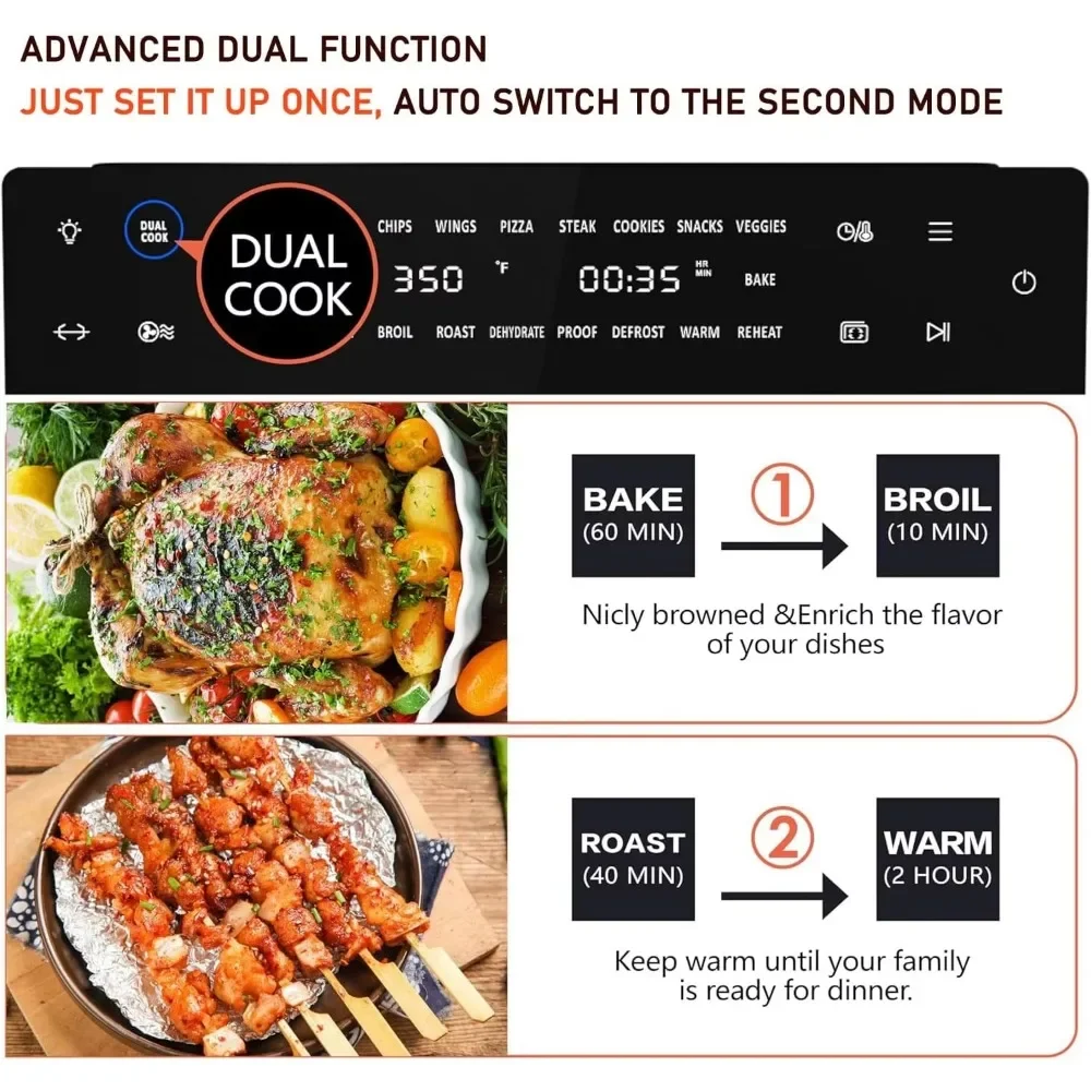 مجموعة مقلاة هوائية كبيرة جدًا بوزن 32 كيو تي، سطح فرن محمصة حراري 18 في 1 مع خبز، ديهيد