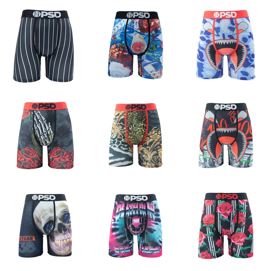 1Pcs Sexy Men Underwear Boxers Fashion Print Underpants Male Boxers Men\'s Panties Plus Size Breathable Man Boxer Briefs Trunks