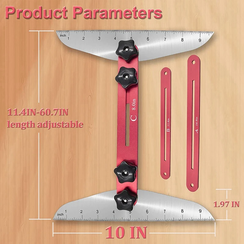 Stair Tread Gauge And Shelf Layout Tool Adjustable Stair Measuring Template Stair Jig For Measuring Stair Shelf