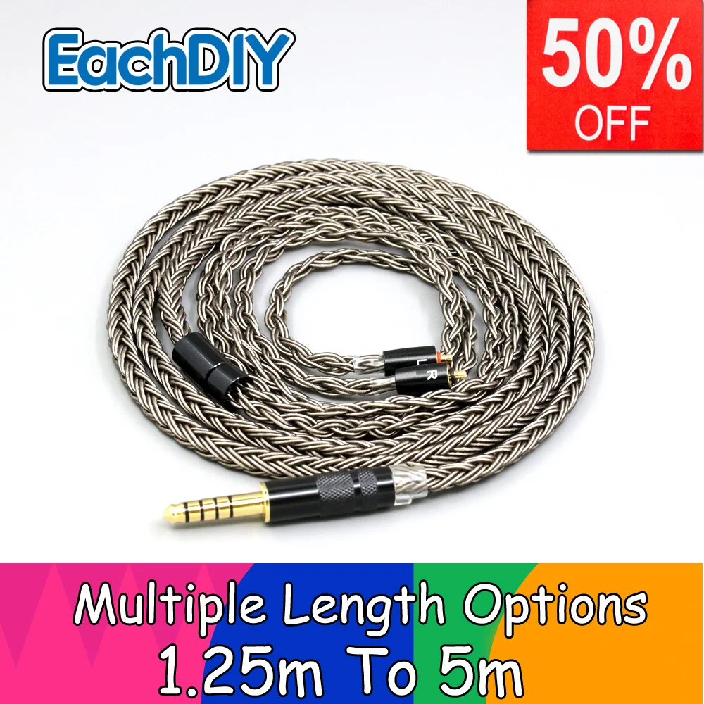 

16 Core Grey Silver plated Earphone Cable For Etymotic ERX EVO UE Live UE6Pro Lighting SUPERBAX IPX X10 X20 X30 X50 LN008849