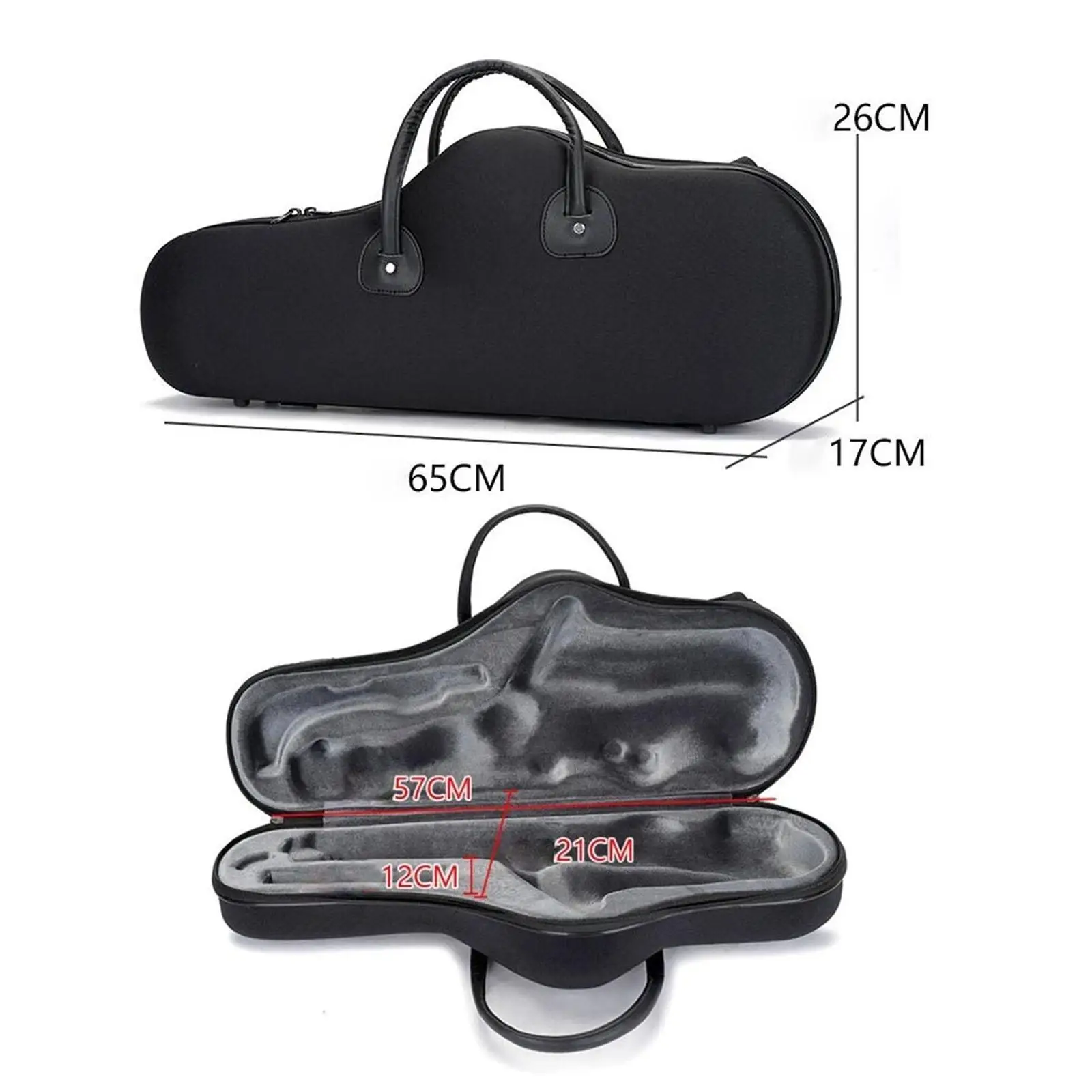 Estojo para Saxofone Alto, Bolsa de Armazenamento para Saxofone com Alça, à Prova de Choque, Zíper Duplo