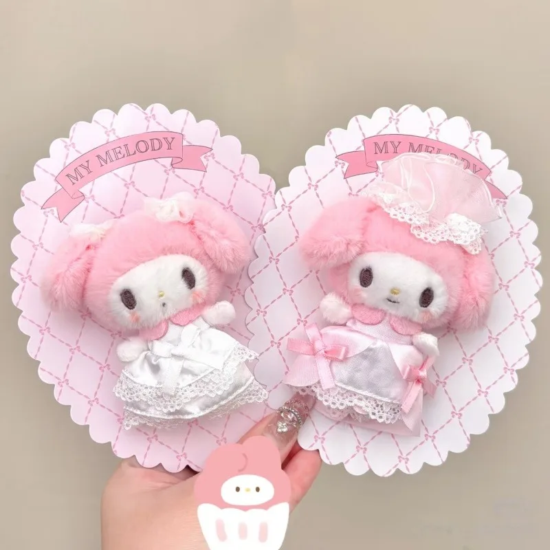 Broche de My Melody, Serie de Boda de Ensueño, Muñeco de Peluche, Pin de Ropa Kawaii de Melody, Juguete de Peluche para Decoración de Mochila