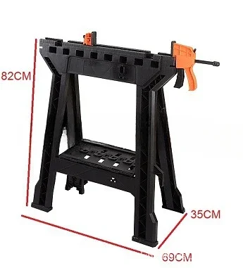 2-Piece Saw Horse Work Stool with Clips, Multifunctional DIY 1000