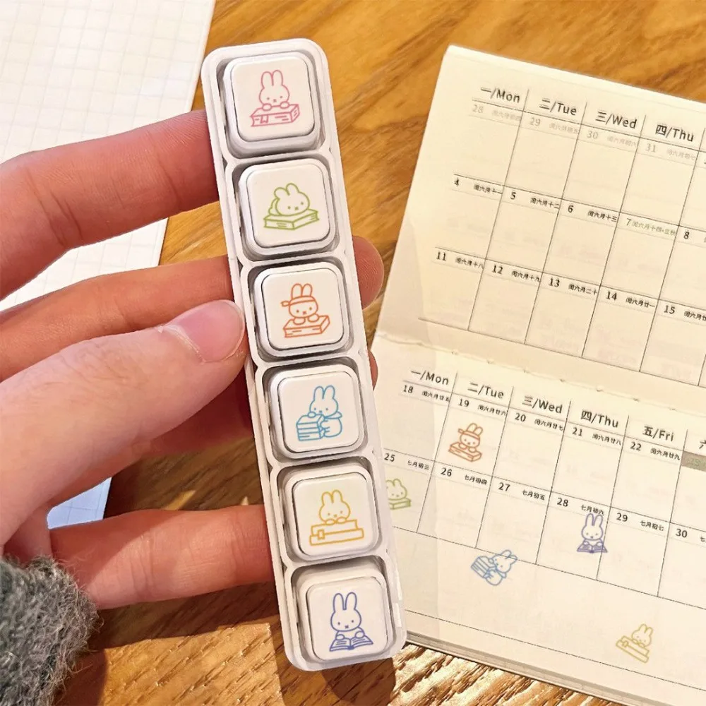 Miffy Kawaii Pattern Seal Press Detachable Photosensitive Seal Hand Account Memo Pad DIY Decoration Cute Gift Toy