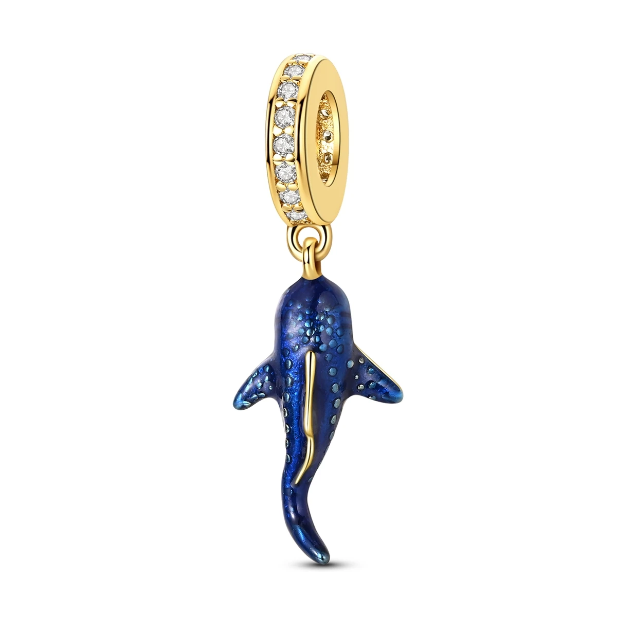 

Gold Charm 925 Silver Luminous Whale Shark Fit Original Bracelet Bead Making For Woman Jewelry