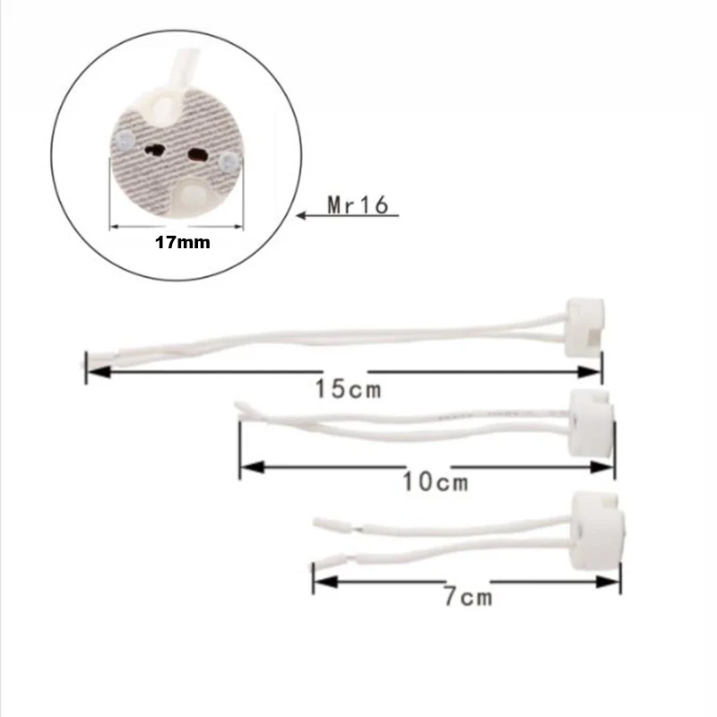 MR16 MR11 GU5.3 G4 Halogen LED Lamp Bulbs Holder Base Socket Ceramic Adapter Wire Connector
