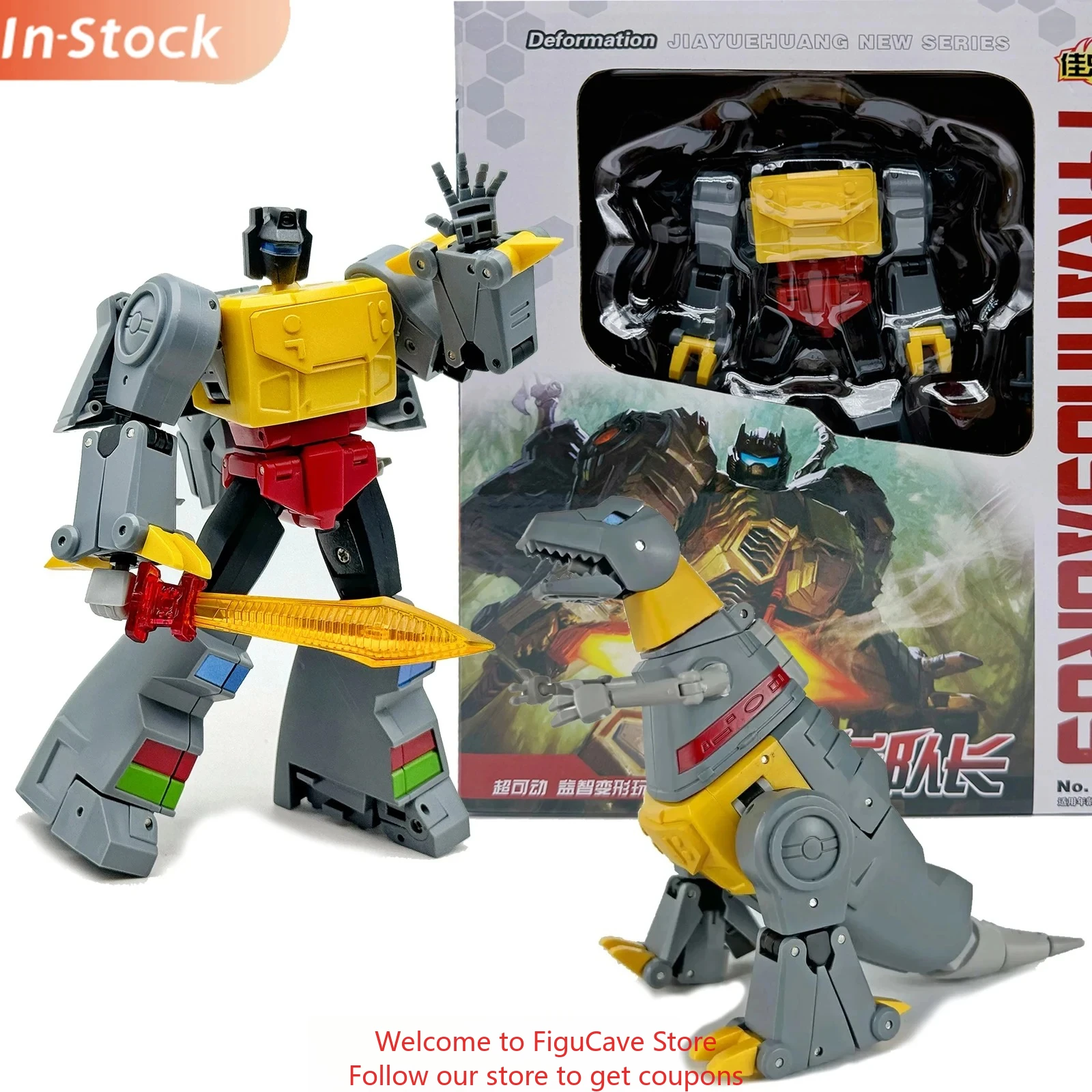 JIAYUEHUANG Transformando Brinquedos 8809 Grimlock Tiranossauro Capitão E KBB 6645 Robô Modelo Coleção Presentes Figuras de Ação