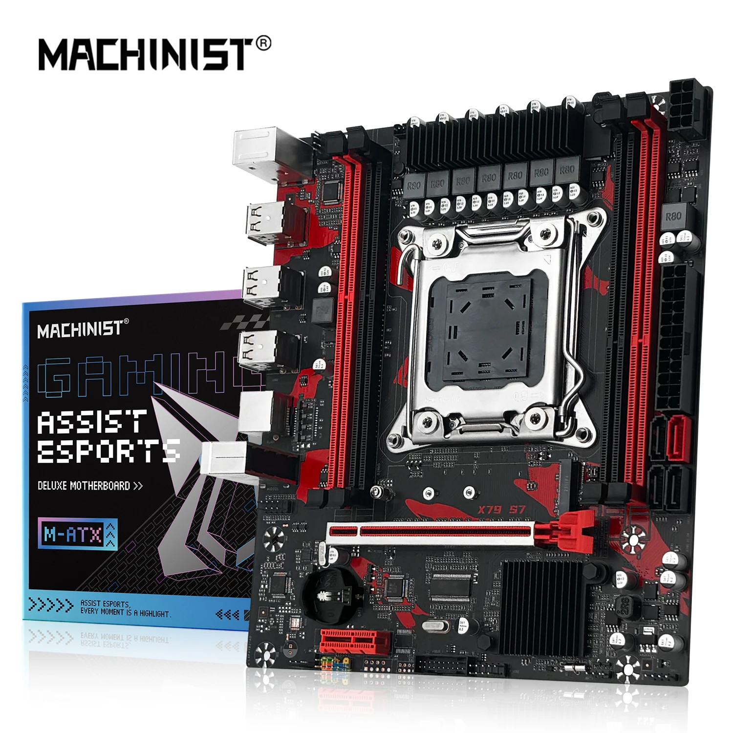 

MACHINIST X79 Motherboard Support Xeon E5 V1 V2 CPU LGA 2011 E5 2650 V2 E5 2689 Processor DDR3 RAM Memory NVME M.2 USB3.0 X79-S7