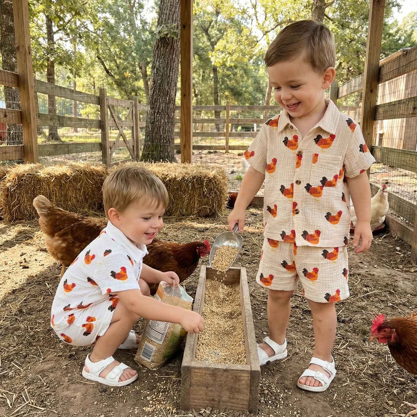 

Летняя одежда для маленьких мальчиков, рубашки с короткими рукавами и принтом петуха, рубашки на пуговицах с эластичной резинкой на талии, шорты, пляжная одежда