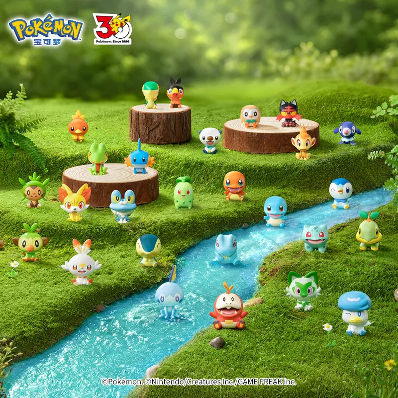 FUNISM Pokemon Palmsize Wonders 30th Anniversary First Partner Blind Box Mystery Caja Mini Beans Desk Decor Licensed Gift