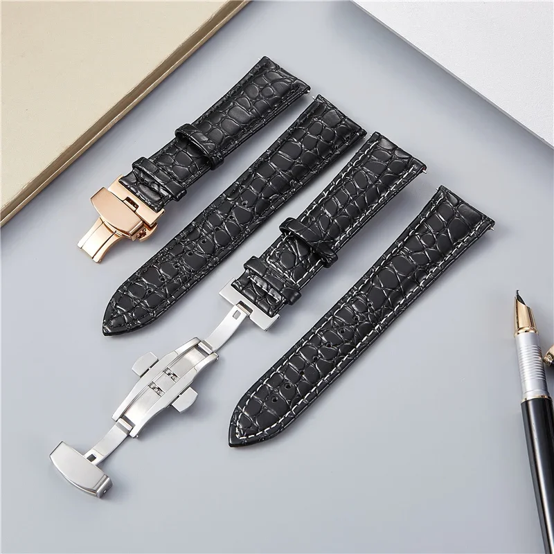 Crocodile Design Leather Watchbands 18mm 20mm 22mm 24mm Watch Accessories Wrist Straps for Samsung Galaxy Gear S3 Active 2