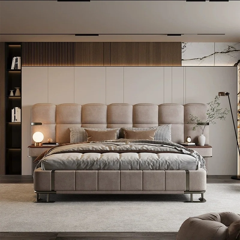 #Modern Luxury Furniture Bed Double Size Soft Bed Frame Home Master Bedroom Furniture