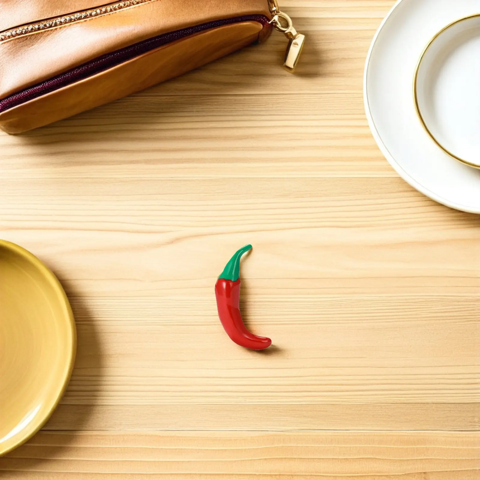 2Pcs Decorative Brooch Pin Chili Pepper Vegetable Shape Enamel Lapel Badge for Suit Cardigan Coat Festival Party Favor