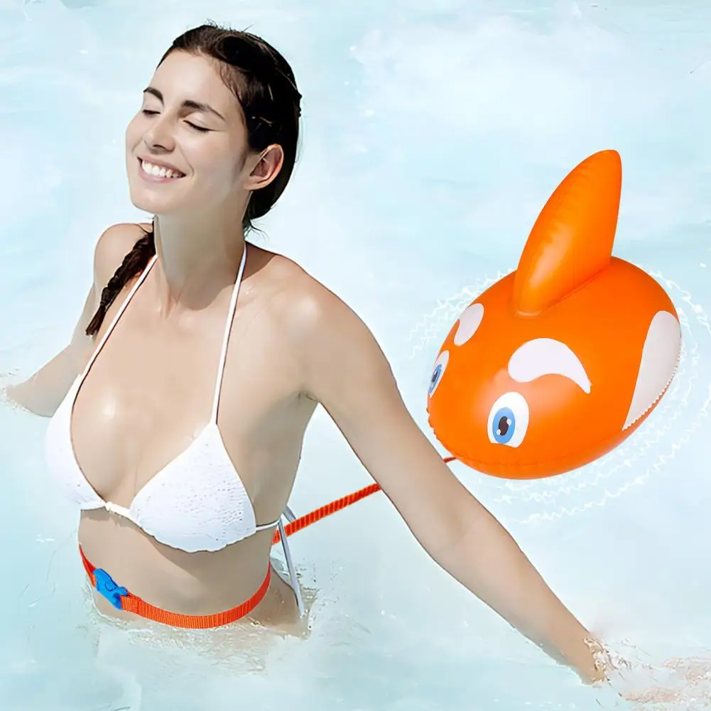 Swimming Floating Ball Dolphin-Shaped Inflatable Swim Buoy Airbag Safety Aid for Open Water Swimmers Kayaking Snorkeling