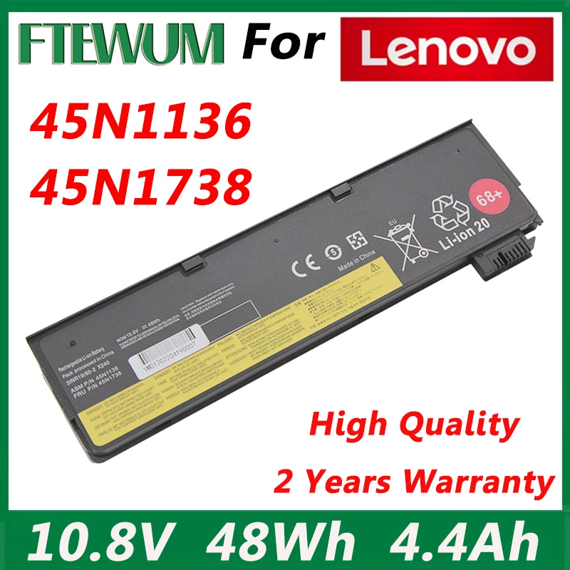 Laptop Battery 48Wh 10.8V For Lenovo Thinkpad X240 X260 X270 X250 L450 T450 T470P T450S T440S K2450 W550S 45N1136 45N1738 4.4Ah