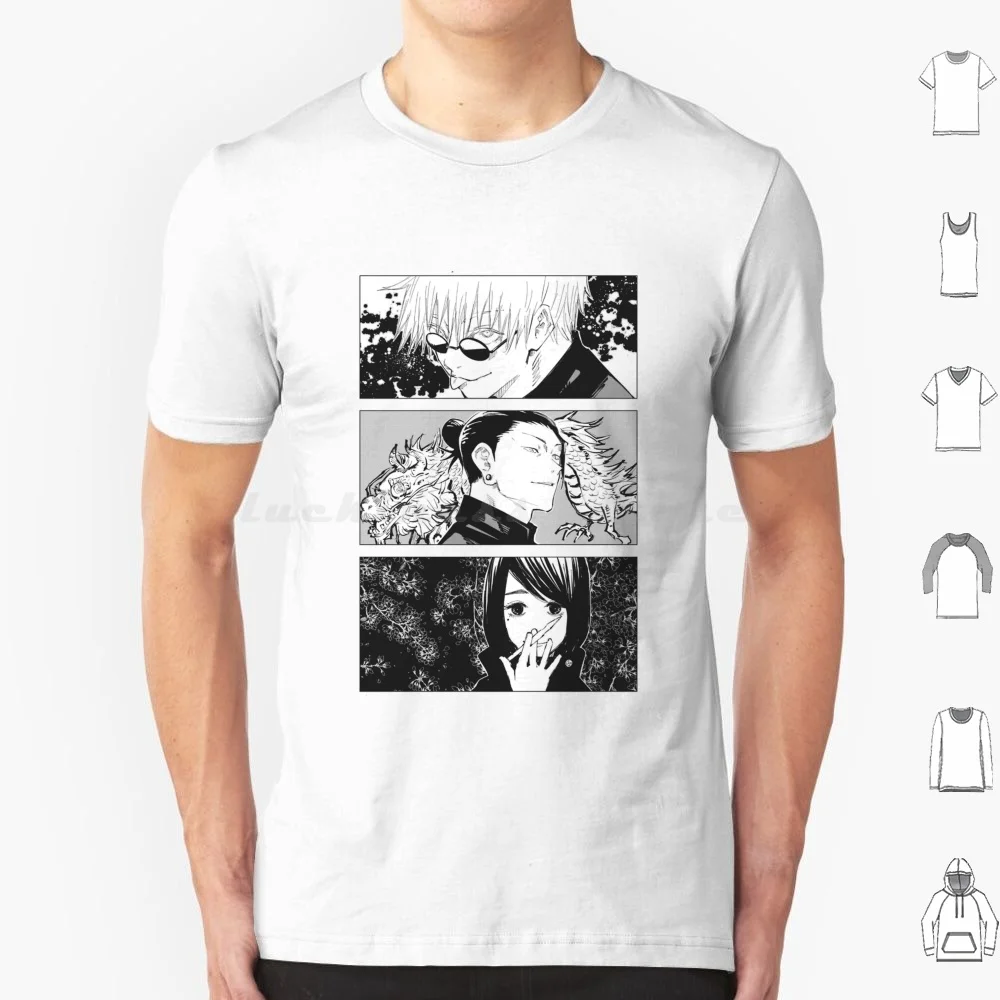 Sashisu Trio T Shirt Big Size 100% Cotton Gojo Gojou Satoru Jjk Jujutsu Kaisen Anime Cute Aesthetic Geto Getou Shoko Ieri