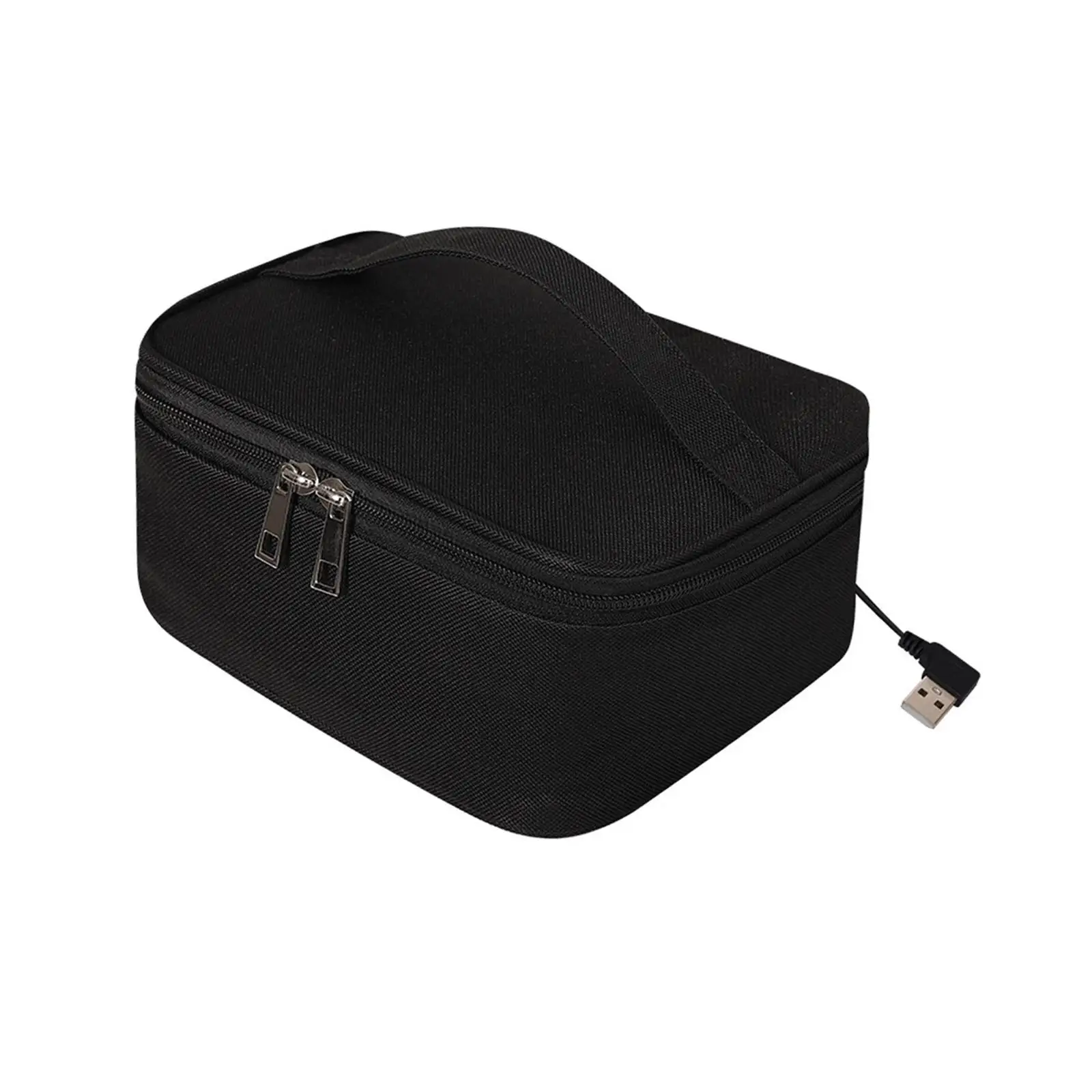 Portable Electric Lunch Bag Reusable Lunch Heater Tote for Car Office Picnic Black