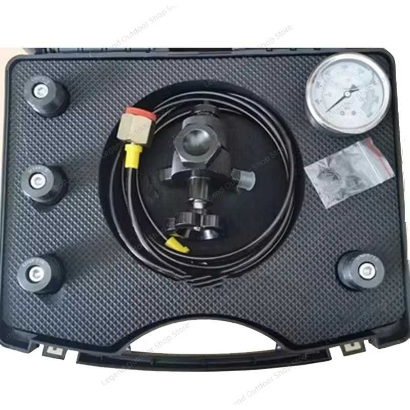Hydraulic Accumulator Nitrogen Charging Valve Test Kit Pressure Gauge 0-25MPA Type Five Adapter