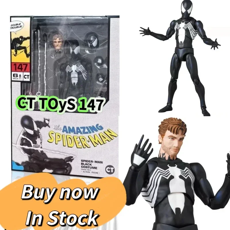

CT Spiderman Figure Black Symbiote Spider Man Figurine Custom Model Gk Statue Toy Desktop Decoration Collectible Gift for Fans