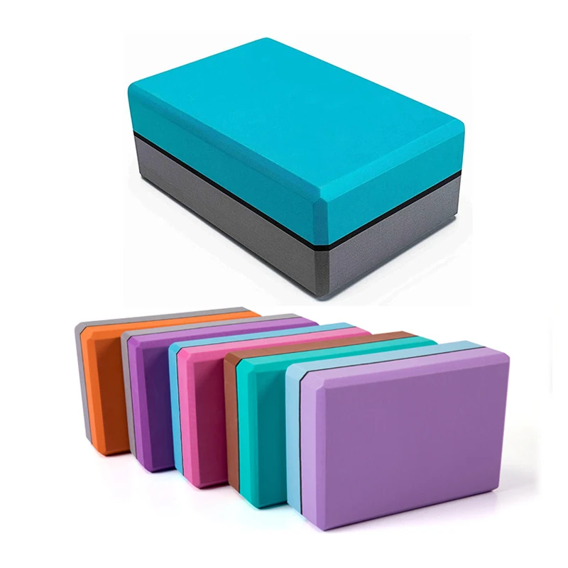 

Customized LOGO Custom Logo Double Color Yoga Block Supportive Soft Non-Slip Foam Surface Fitness Exercise Pilates EVA Block