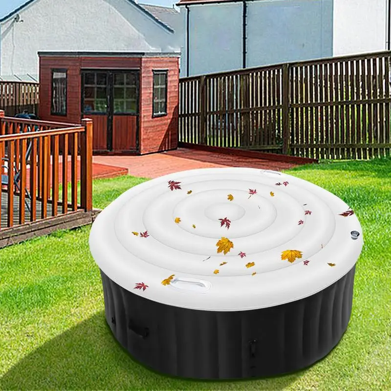 160cm Diameter jacuzzi Inflatable Energy Saving Round Hot Tub Lid Outdoor Spa Pool Windproof Rain Overflow Thermal Cover