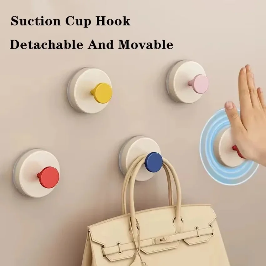 

Plastic Suction Cup Hook No Drill Suction Cup Towel Hooks Home Clothes Wall Hanger Foldable Fixing Suction Cup Storage Accessory
