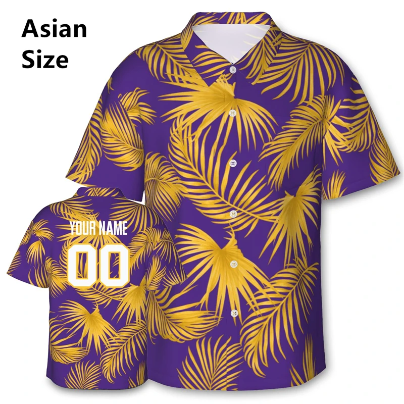 Custom Name Hawaiian Shirt For Fans Personalized Text Beach Shirt Gift For Fans Man Clothing Sale Fashion Short Sleeve Tops Tees