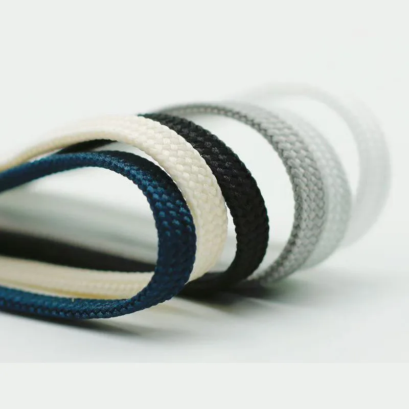 High Quality Flat Laces for Men's Basketball And Running Shoes Double Layer Tight 4mm Wide Black White Grey Sports Shoes