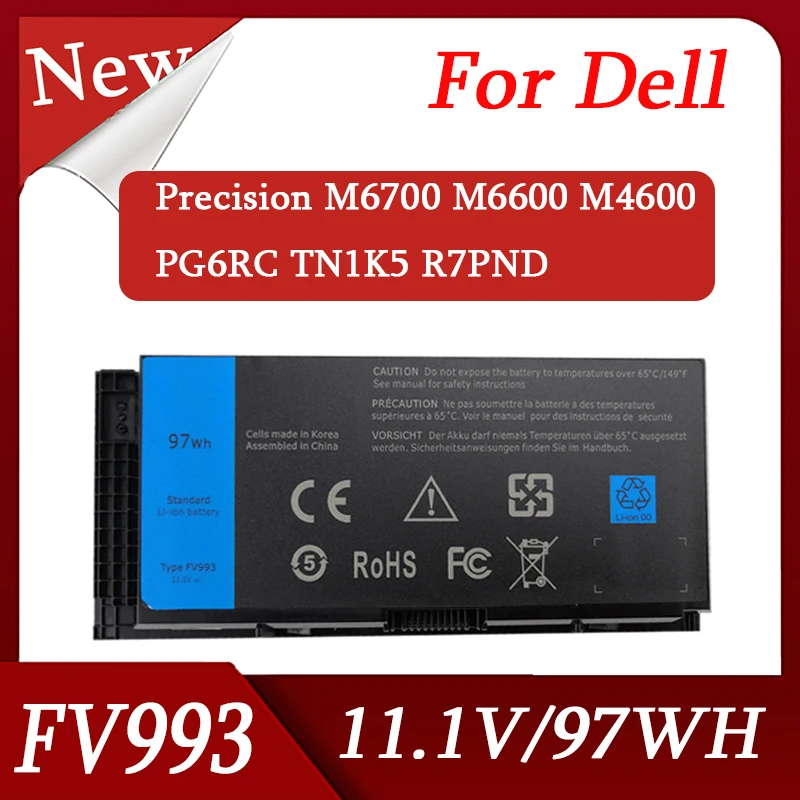 

FV993 M6600 11.1V 97WH Laptop Battery For DELL Precision M4600 M6700 M6800 M4800 M4700 R7PND FJJ4W PG6RC