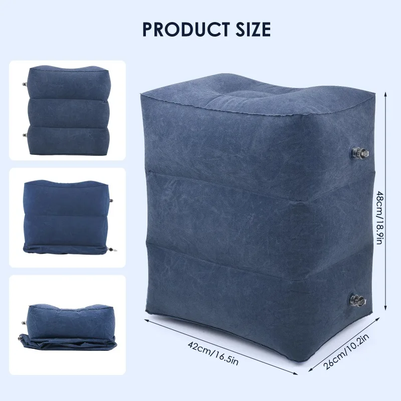 Three Layer Mat Inflatable Mattress Air Foot Rest Pillow Long Distance Car Plane High Speed Rail Teavel For  Sleep Bed