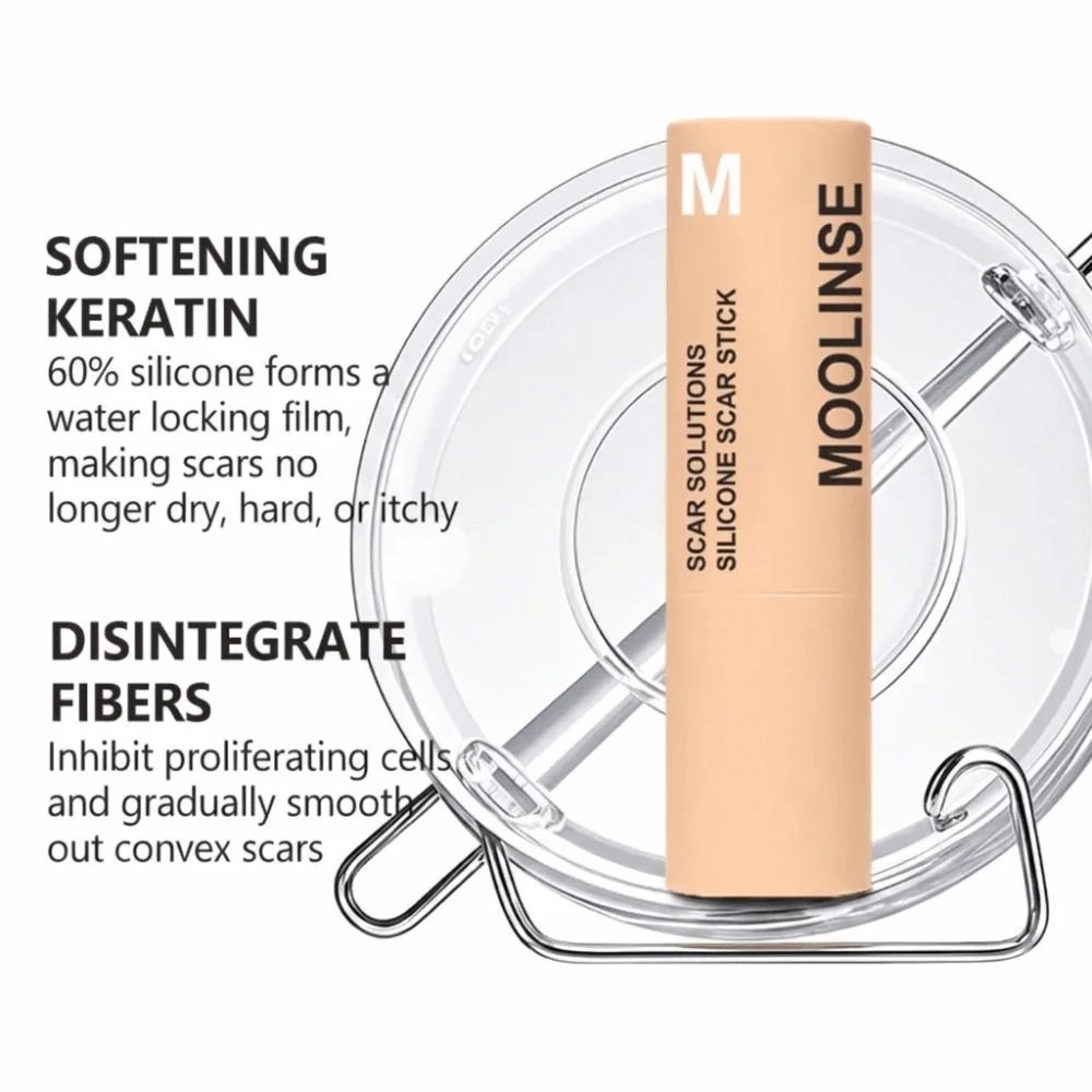 60% Silicone Silicone Scar Stick Thick Solid Velvety Film Scar Treatment Stick Vitamin E Infused Centella Asiatica Extracts