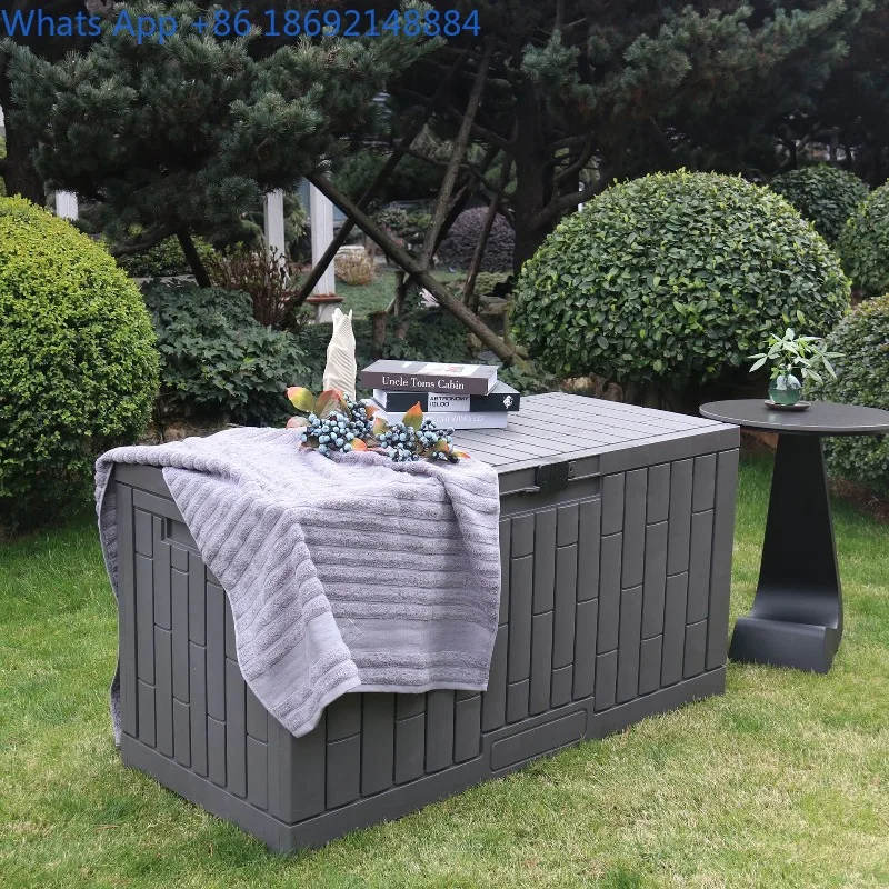 صندوق تخزين خارجي، خزانة تخزين حطام فناء الحديقة، مقاومة للغبار، متعددة الأغراض، صندوق تنظيم ذو سعة كبيرة