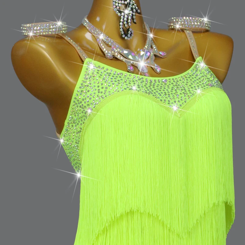 New Latin Dance Costume Women Stage Party Dress Practice Wear Skirt Cocktail Prom Clothes Line Suit Girls Samba Sport Customized