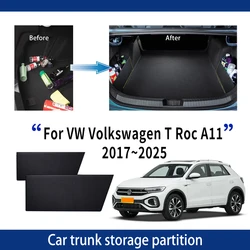 For VW Volkswagen T Roc A11 2017~2025 Car Thickening Trunk Storage Partition Multifunction Storage Box Auto Interior Accessories
