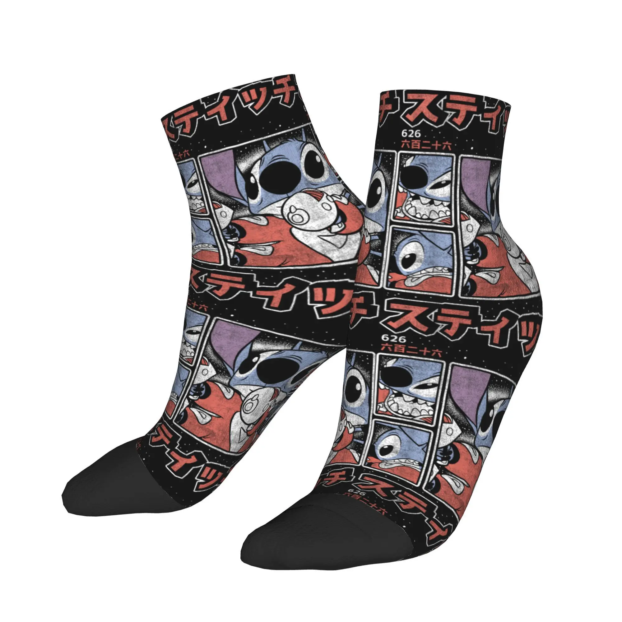 

Lilo Stitch 626 Stitch Day Kanji Panels Ankle Socks Soft Breathable Casual Socks Summer Climbing Non Slip Sock For Couple Gift